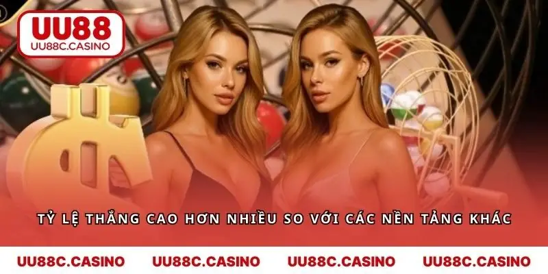 Tỷ lệ thắng tại UU88 cao hơn nhiều so với các nền tảng khác